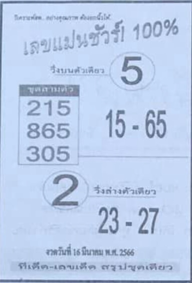 เลขแม่นชัวร์